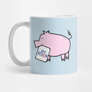 Biden Harris Supporter Cute Pig with Joe Biden Sign Mug